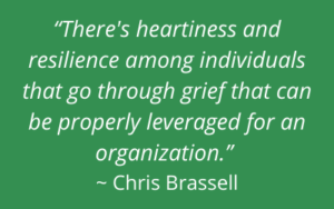 Chris Brassell, grieving employee, adaptive leadership, post-traumatic growth
